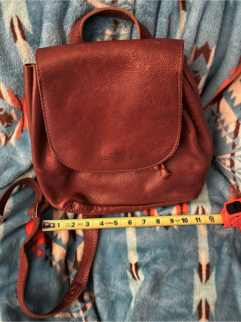 Portland Leather Nutmeg Pebbled Leather Backpack - Picture 4 of 5